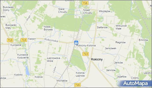 mapa Rokiciny-Kolonia, Rokiciny-Kolonia na mapie Targeo