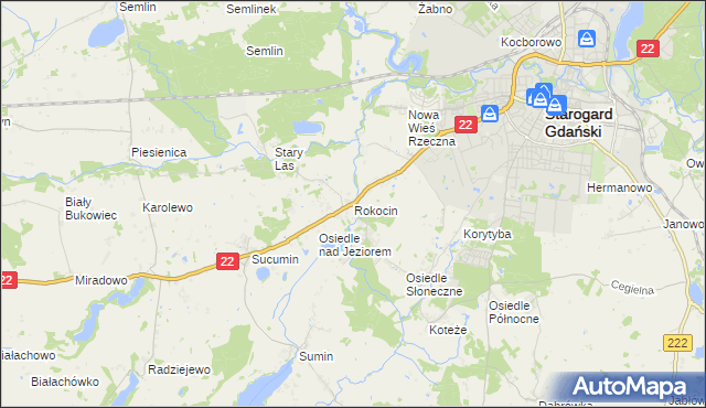 mapa Rokocin, Rokocin na mapie Targeo