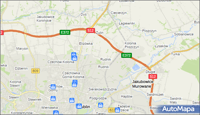 mapa Rudnik gmina Wólka, Rudnik gmina Wólka na mapie Targeo