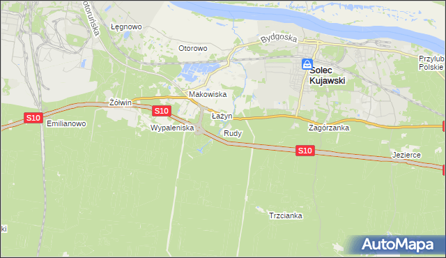 mapa Rudy gmina Solec Kujawski, Rudy gmina Solec Kujawski na mapie Targeo