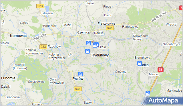 mapa Rydułtowy, Rydułtowy na mapie Targeo