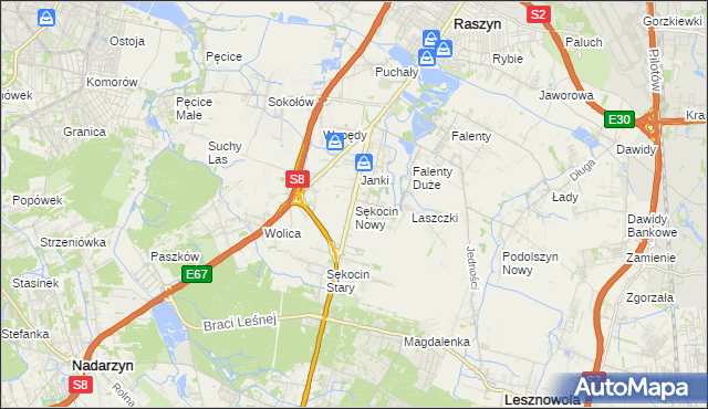 mapa Sękocin Nowy, Sękocin Nowy na mapie Targeo