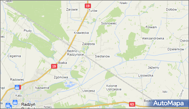 mapa Siedlanów, Siedlanów na mapie Targeo