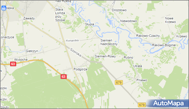 mapa Siemień-Rowy, Siemień-Rowy na mapie Targeo