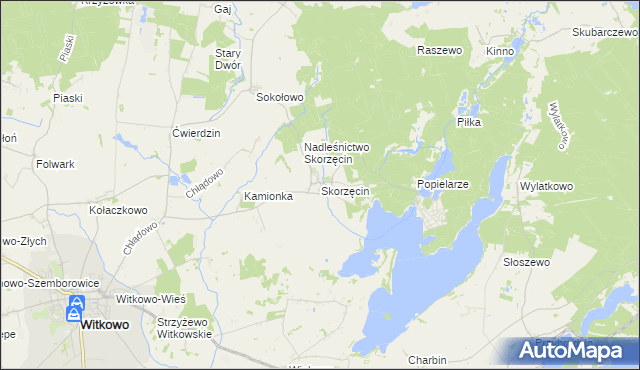 mapa Skorzęcin, Skorzęcin na mapie Targeo