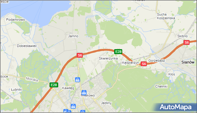 mapa Skwierzynka, Skwierzynka na mapie Targeo