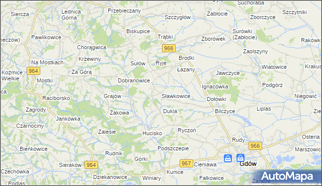 mapa Sławkowice, Sławkowice na mapie Targeo