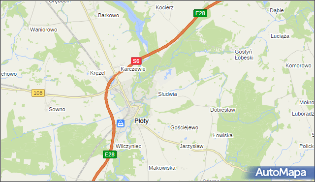 mapa Słudwia, Słudwia na mapie Targeo