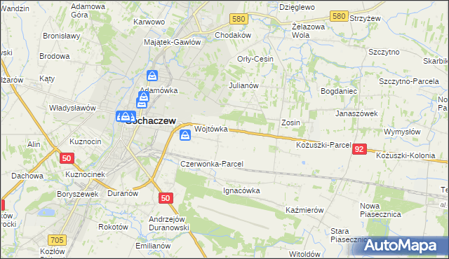 mapa Sochaczew-Wieś, Sochaczew-Wieś na mapie Targeo