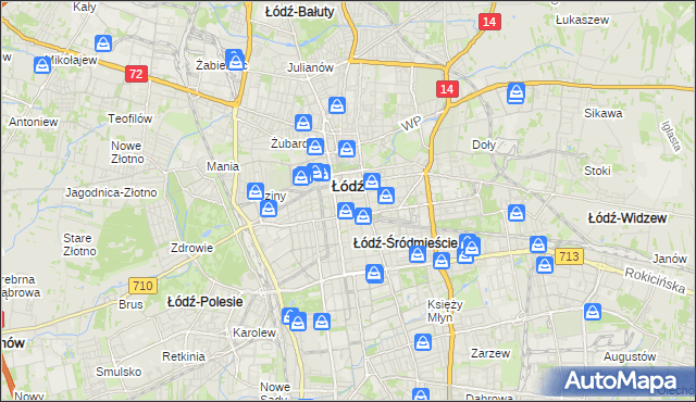 mapa Śródmieście gmina Łódź, Śródmieście gmina Łódź na mapie Targeo