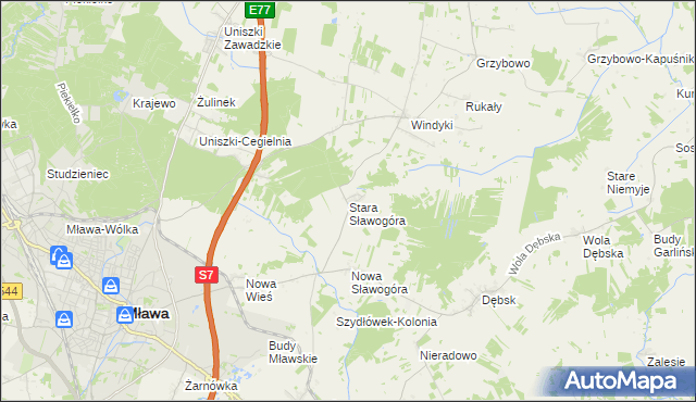 mapa Stara Sławogóra, Stara Sławogóra na mapie Targeo