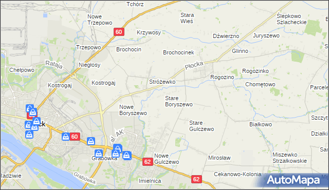 mapa Stare Boryszewo, Stare Boryszewo na mapie Targeo