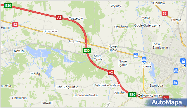 mapa Stare Opole, Stare Opole na mapie Targeo