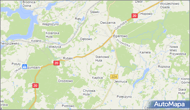 mapa Starkowa Huta, Starkowa Huta na mapie Targeo