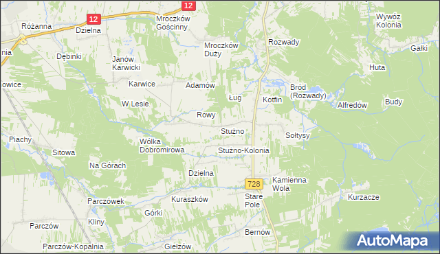 mapa Stużno, Stużno na mapie Targeo