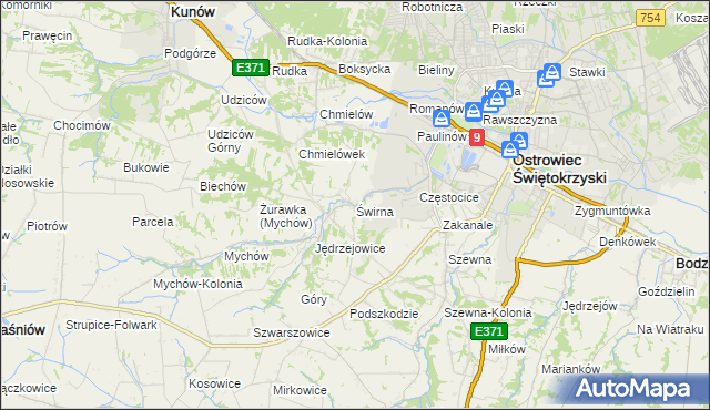 mapa Świrna, Świrna na mapie Targeo