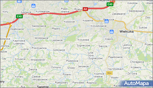 mapa Sygneczów, Sygneczów na mapie Targeo