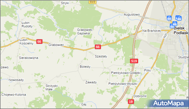 mapa Szastały, Szastały na mapie Targeo