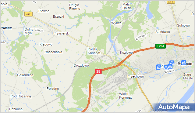 mapa Terespol Pomorski, Terespol Pomorski na mapie Targeo