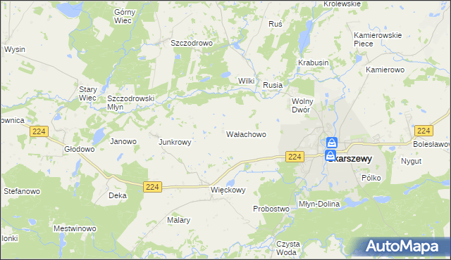 mapa Wałachowo, Wałachowo na mapie Targeo