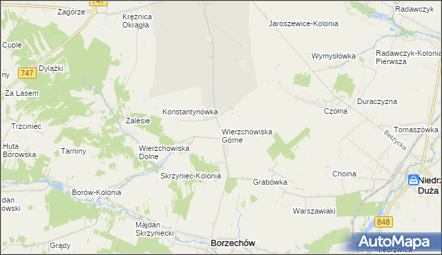 mapa Wierzchowiska Górne, Wierzchowiska Górne na mapie Targeo