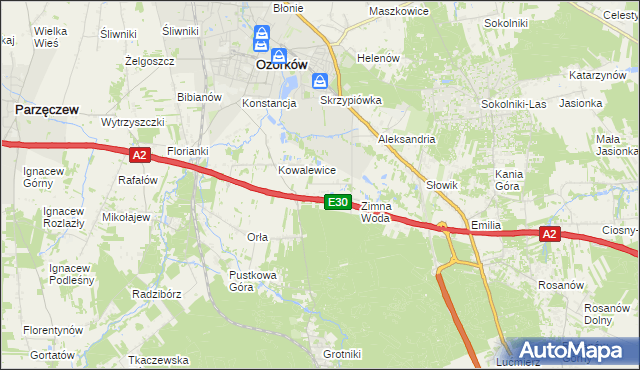 mapa Wiktorów gmina Zgierz, Wiktorów gmina Zgierz na mapie Targeo