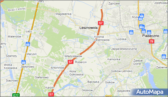 mapa Wilcza Góra gmina Lesznowola, Wilcza Góra gmina Lesznowola na mapie Targeo