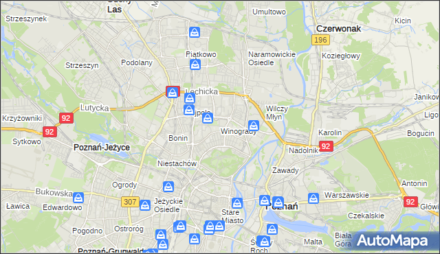 mapa Winogrady, Winogrady na mapie Targeo