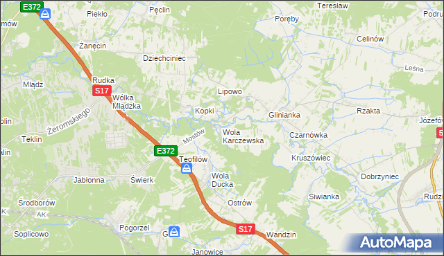 mapa Wola Karczewska, Wola Karczewska na mapie Targeo