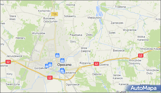 mapa Wola Załężna, Wola Załężna na mapie Targeo