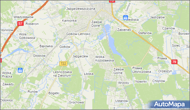 mapa Wólka Kozodawska, Wólka Kozodawska na mapie Targeo