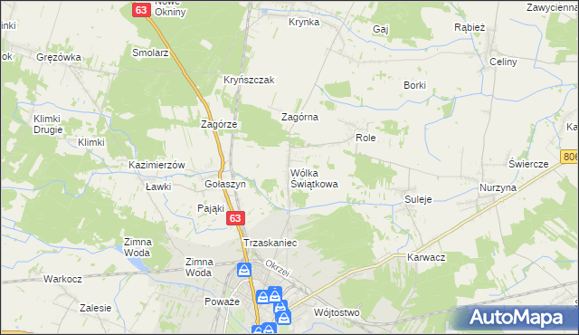 mapa Wólka Świątkowa, Wólka Świątkowa na mapie Targeo