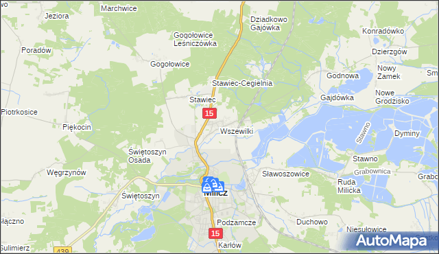 mapa Wszewilki, Wszewilki na mapie Targeo