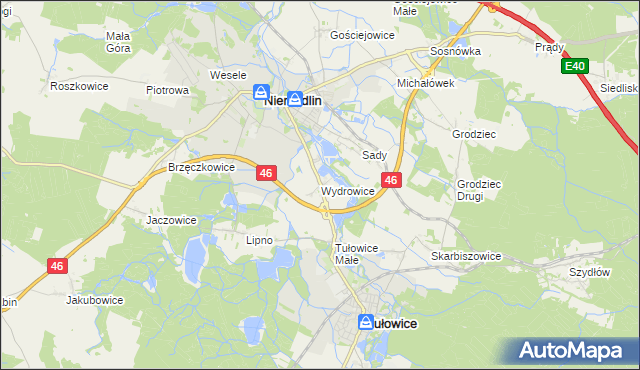 mapa Wydrowice gmina Niemodlin, Wydrowice gmina Niemodlin na mapie Targeo