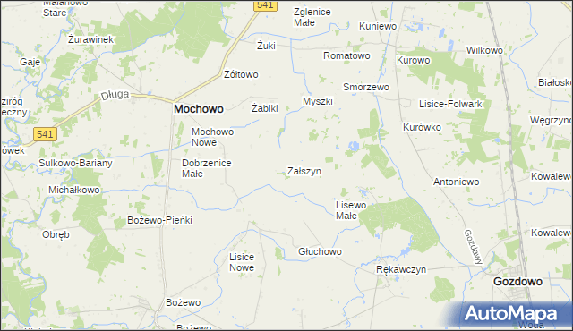 mapa Załszyn, Załszyn na mapie Targeo