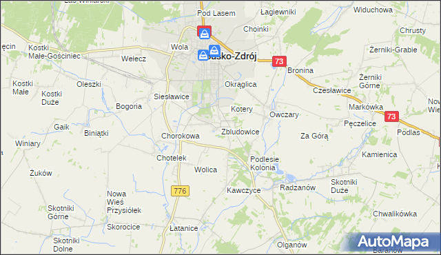 mapa Zbludowice, Zbludowice na mapie Targeo