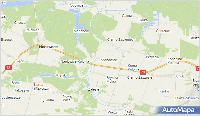 mapa Zdanowice, Zdanowice na mapie Targeo