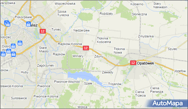 mapa Zduny gmina Opatówek, Zduny gmina Opatówek na mapie Targeo