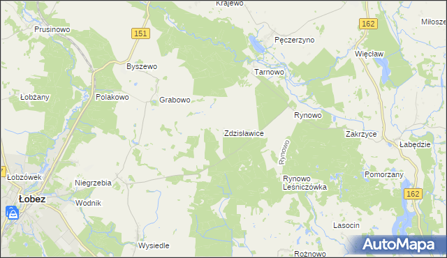 mapa Zdzisławice gmina Łobez, Zdzisławice gmina Łobez na mapie Targeo