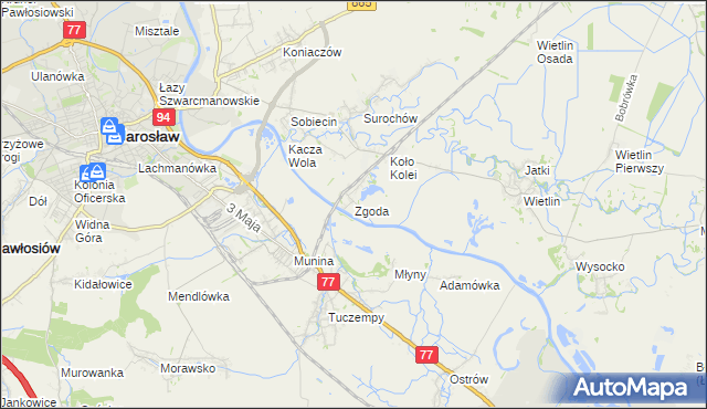 mapa Zgoda gmina Jarosław, Zgoda gmina Jarosław na mapie Targeo