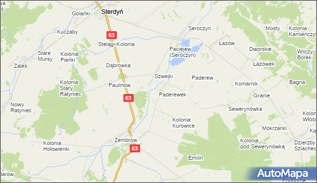 mapa Paderewek, Paderewek na mapie Targeo