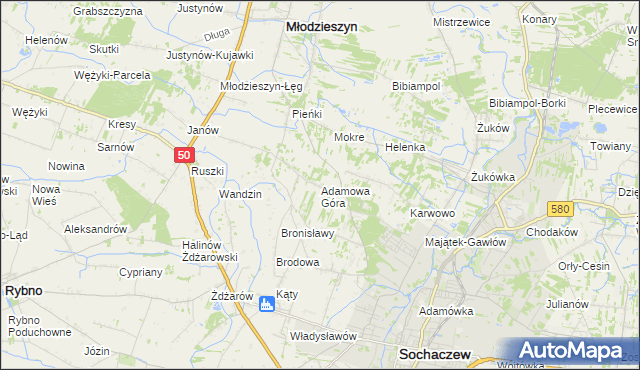 mapa Adamowa Góra, Adamowa Góra na mapie Targeo