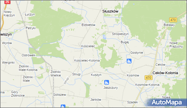 mapa Aleksandrów gmina Mycielin, Aleksandrów gmina Mycielin na mapie Targeo