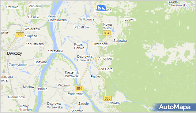 mapa Antoniów gmina Radomyśl nad Sanem, Antoniów gmina Radomyśl nad Sanem na mapie Targeo