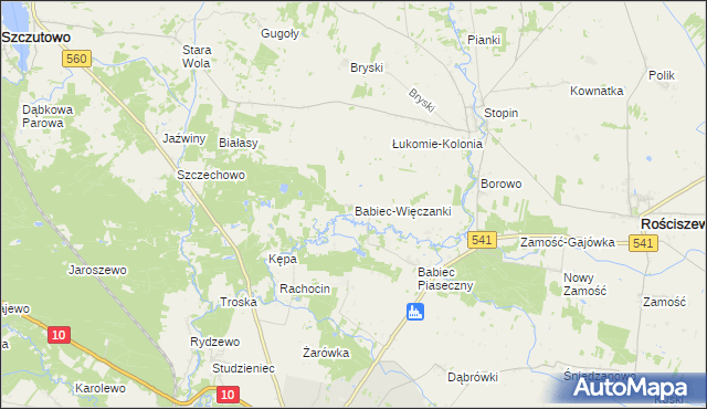 mapa Babiec-Więczanki, Babiec-Więczanki na mapie Targeo