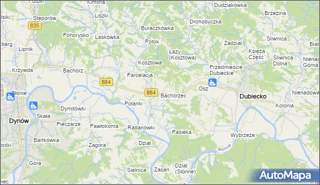 mapa Bachórzec, Bachórzec na mapie Targeo