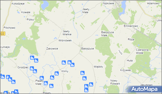 mapa Bałoszyce, Bałoszyce na mapie Targeo