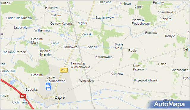 mapa Baranowiec, Baranowiec na mapie Targeo