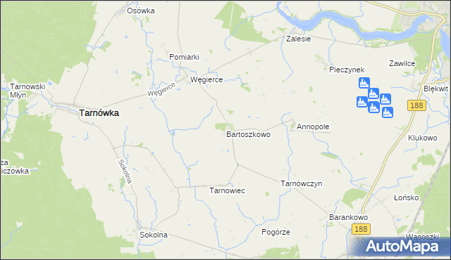 mapa Bartoszkowo, Bartoszkowo na mapie Targeo