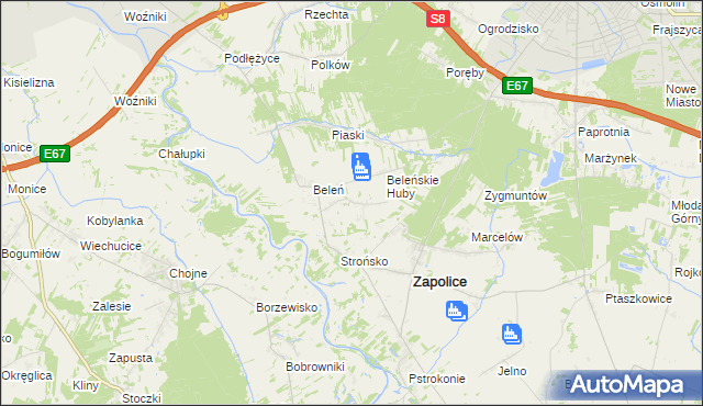 mapa Beleń-Kolonia, Beleń-Kolonia na mapie Targeo